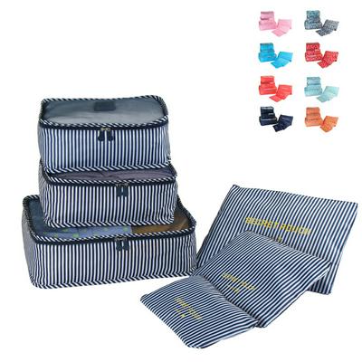 6Pcs Waterproof Travel Oxford Multi-Functional Thickened Portable Wash Makeup Clothes Underwear Magazine Arrangement Cube Luggage Storage Bag Organizer 