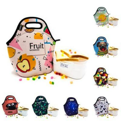 Cartoon Cute Thicker Food Keep Warm Portable Kids Waterproof Warm Heat Insulation Neoprene Outdoor Picnic Lunch Bag 