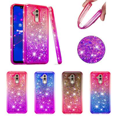 Bling Style Quicksand Shockproof Edge Diamond Studded Soft TPU Back Cover Protective Case for Huawei Mate 20 Lite / Maimang 7