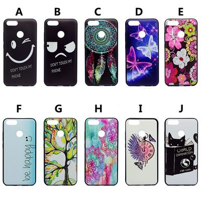Tree Smile Face Flower Wing Cat Colored Painting Ultrathin IMD Soft TPU Back Cover Case for Huawei Honor 10 Lite