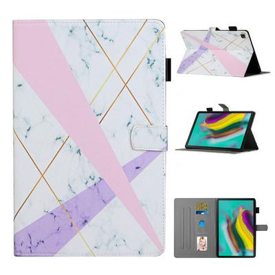 Colored Painting Shockproof PU Leather + Soft TPU Tablet Case with Card Slots and Pencil Holder for Samsung Galaxy Tab S5e