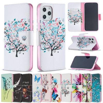 Colored Painting Scratch Resistant Clamshell Type PU Leather Phone Protective Case with Card Slots&Stand for iPhone 12 Pro Max(6.7)