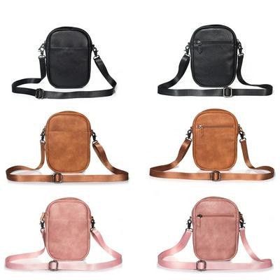 Shoulder Bag Waterproof PU Leather Case Bag Earphone Holder for iPhone Samsung Cellphones