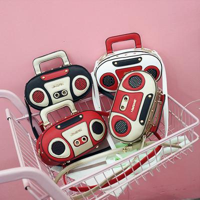 Retro Radio Handbag Funny Rivet Crossbody Bag