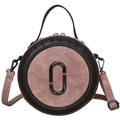 Women's Fashionable Crossbody Bag Retro Round Handbag with Top Handle