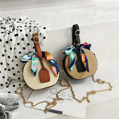 Women's Straw Handbag PU Leather Finished Cross-body Bag