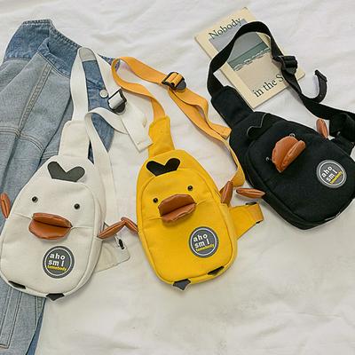 Women's Cute Canvas Bag Cartoon Duck Sling Bag for Daily Going Out