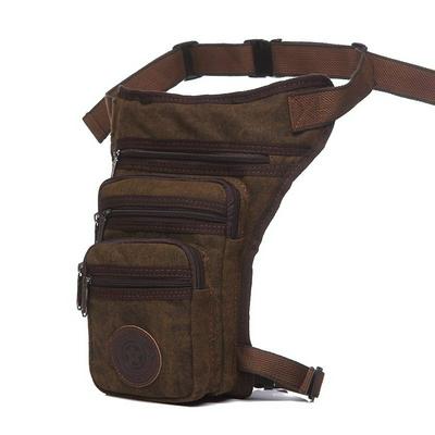 30x18x6cm Multi-Pocket Fashion Casual Retro Waterproof Wear-Resistant Canvas Military Men Hip Leg Waist Bag