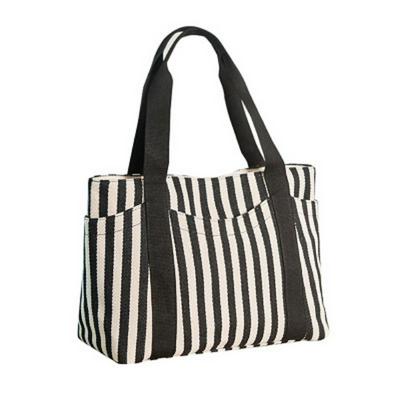Fashion Stripe Printed Women's Single Shoulder Bag Tote Bags Mummy Canvas Bag
