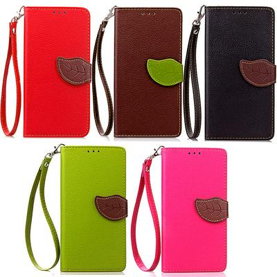 Hit Color Leaf Style Anti-Scratch Shockproof PU Leather + Soft TPU Card Slots with Wrist Strap Stand and Magnetic Buckle Case for Xiaomi Redmi 6