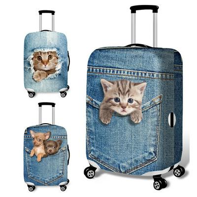 20/24/28/30 inch Denim Cat Luggage Travel Suitcase Trolley Case Protective Dust cover Elastic Thick Wear-resistant