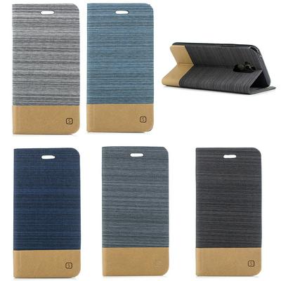  Hit Color Canvas Side Flip PU Leather + Soft TPU Card Slots with Stand Wallet Protective Case for Huawei Mate 20 Lite / Maimang 7