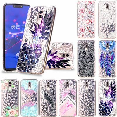 Dream Catcher Pineapple Rose Colored Painting Crystal Diamond Pattern Transparent Soft TPU Back Cover Case for Huawei Mate 20 Lite / Maimang 7 