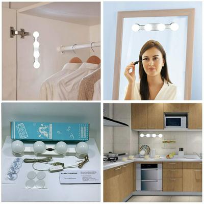 LED American Stylish Simple Modern Makeup and Fill Lights Suction Cups Portable Four-bulb Mirror Headlights