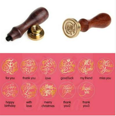 Vintage Wooden Sealing Wax Stamp DIY Scrapbooking Envelope Card Wedding Love Blessing Pattern Seal Stamps