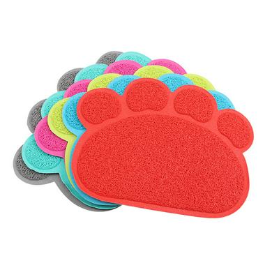Cute Claw Shaped Non-Slip PVC Pet Play Non-Toxic Protect Floor Blanket Cat Litter Mat Cat Feeding Cushion Pad Puppy 