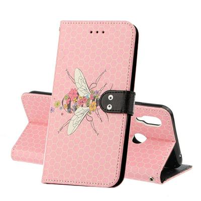 Silk Pattern Shockproof Side Flip PU Leather + Soft TPU Card Slots with Magnetic Buckle and Stand Wallet Case for Huawei Honor Play