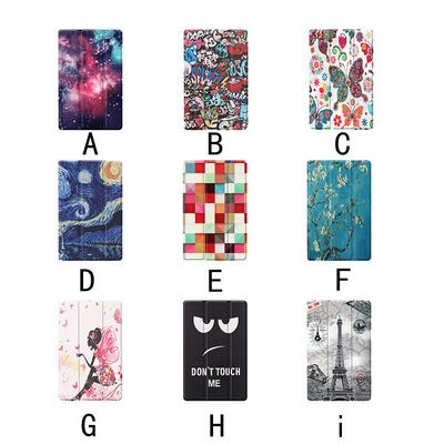 Colored Painting Tri-Fold Stand PU Leather Auto Wake Case for Samsung Galaxy TAB A 10.1 2019 T510 T515