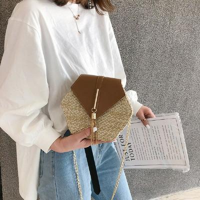 New Korean Style Wild Straw Braided Chain Bag Women's Fashion One-shoulder Messenger Bag