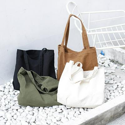 Simple Large Capacity Canvas Tote Bag Plain Casual Shoulder Bag for Daily Shopping