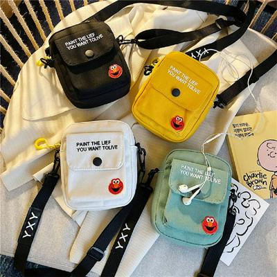 Korean Version ins Student's Canvas Messenger Bag Women's Small Fresh and Wild Shoulder Bag