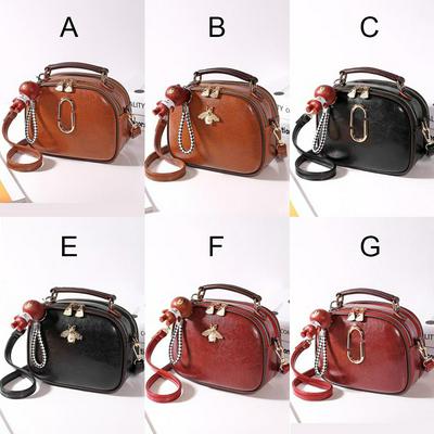 Women's Samll Genuine Leather Handbag Shiny Chic Crossbody Purse