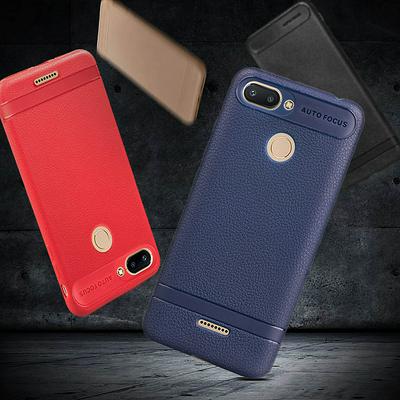 Skin Pattern Falling Resistant PU Leather Coated Soft TPU Back Cover Case for Xiaomi Redmi 6 