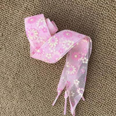 5 Pairs of Floral Shoe Laces See-through Flat Shoe Strings for Sneakers