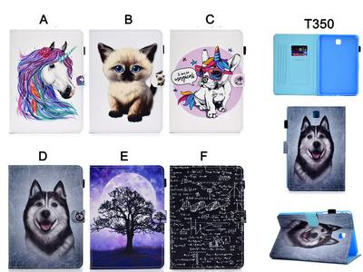 Card Holder Adjustable Stand TPU + Sewing PU Leather Protector Case for Samsung Galaxy Tab A 8.0 T350 