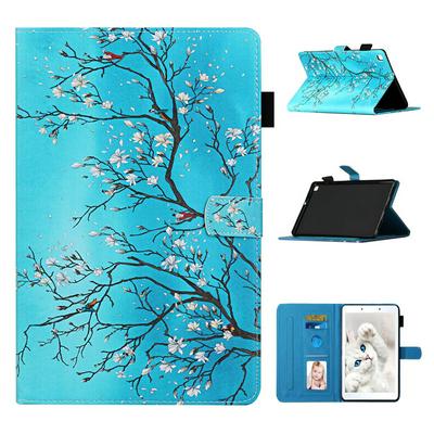 Colored Painting Shockproof PU Leather + Soft TPU Tablet Case with Card Slots and Pencil Holder for Samsung Galaxy Tab A 8.0 2019 t295 t290