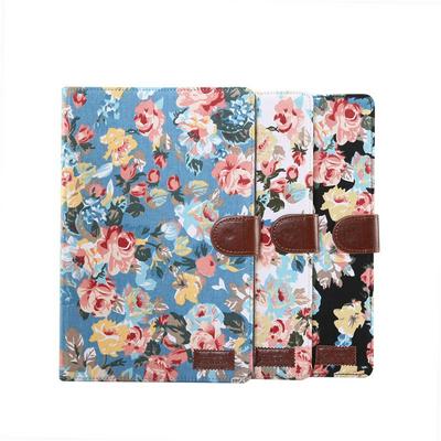 Floral Cloth Pattern Shockproof PU Leather +TPU Wallet Tablet Case with Pencil Holder for Samsung Galaxy Tab A7 2020 T500