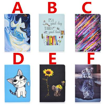 Colored Painting Shockproof Side Flip PU Leather + Soft TPU Card Slots with Magnetic Buckle and Stand Wallet Case for Samsung Galaxy Tab A7 2020 T500