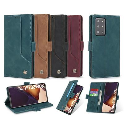 Retro Classic Strong Magnetic Type Shockproof PU Leather Wallet Phone Case for Samsung Galaxy Note20 Ultra