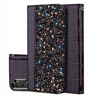 Crocodile Pattern Diamond Studded PU Leather + Soft TPU with Stand and Card Holder Protective Cover Case for Samsung Galaxy Note 10 +/ Note10 Pro