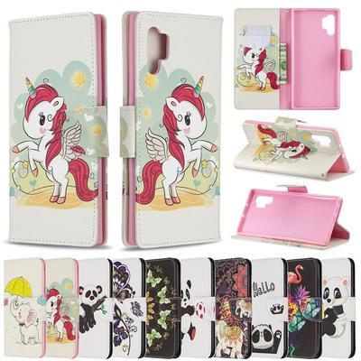 Wallet Case for Samsung Galaxy Note 10+, Printed Leather Phone Cover with Reinforced Stitching and Hidden Kickstand