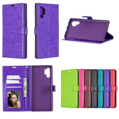 Crazy Horse Pattern PU Leather + TPU with Card Slots Wallet and Stand Support Cover Case for Samsung Galaxy Note10+/Samsung Galaxy Note10 Pro