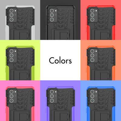 Dazzling Pattern Scratch Resistant Shockproof Hard PC +TPU Back Cover Case with Foldable Stand for Samsung Galaxy Note20