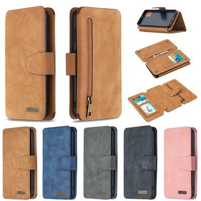 Frosted Zipper Wallet BF07 Type Detachable Scratch Resistant PU Leather Phone Case for Samsung Galaxy A31