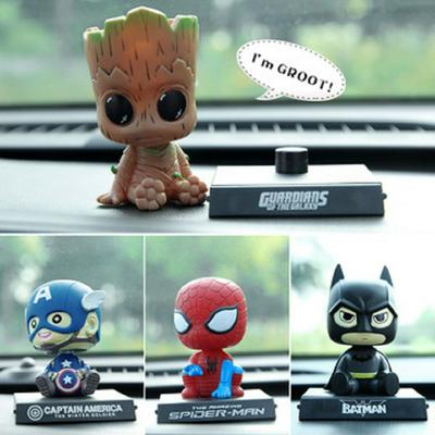 Avengers Iron Man American Captain Grut Car Interior Decoration Car Decoration Ornaments Mini 10cm Tall Toy Captain America Car Decoration Creative Cartoon Phone Stand Holder