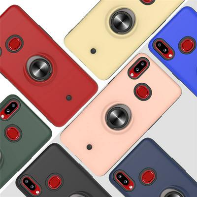 Anti-Wrestling Fall-Proof 2 in 1 Detachable Hard PC + Soft TPU with Metal Magnetizing Disk Rotary Gyroscope Ring Bracket Back Cover Case for Samsung Galaxy A10S