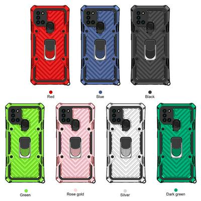 Fulmination Armor 2 in 1 Shockproof Anti-Falling Hard PC + Soft TPU with Metal Kickstand Back Cover Case for Samsung Galaxy A21s