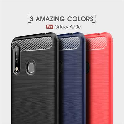 Carbon Fiber Pattern Brushed Shockproof Soft TPU Back Cover Case for Samsung Galaxy A70e