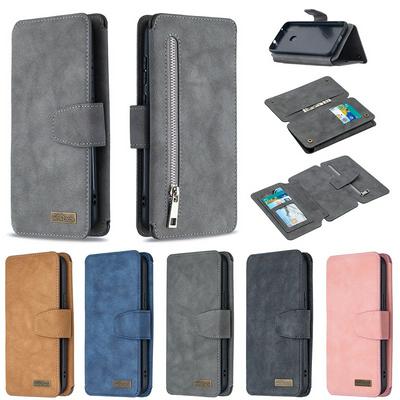 Frosted Zipper Wallet BF07 Type Detachable Scratch Resistant PU Leather Phone Case for Samsung Galaxy A11