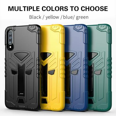 King Kong Style Four Corners Airbag Design with Folding Stand Shockproof Detachable Hard PC + Soft TPU Back Cover Case for Samsung Galaxy A70S