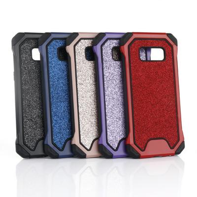 Glitter Powder Anti-Scratch Shockproof 2 in 1 Detachable Hard PC Frame + Soft Silicone Hybrid Back Cover Protective Case for Samsung Galaxy S8 / G9500