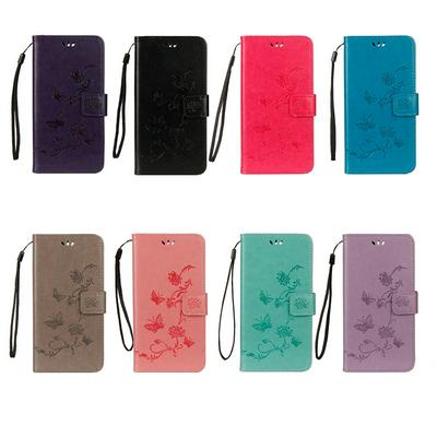 Lotus Butterfly Pattern Wrist Strap PU Leather + Soft TPU with Wallet Stand and Card Slots Protector Case for Huawei Honor 8X 