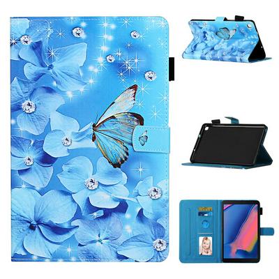 Colored Painting Shockproof PU Leather + Soft TPU Tablet Case with Card Slots and Pencil Holder for Samsung Galaxy Tab A 8(2019)