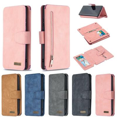 Frosted Zipper Wallet BF07 Type Scratch Resistant PU Leather Wallet Phone Case with Stand &Card Slots for Samsung Galaxy Note20 Ultra