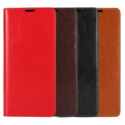Black Red Brown Coffee Side Flip Genuine Leather + PC Card Slots with Wallet and Stand Support Protective Cover Case for Samsung Galaxy Note 9  