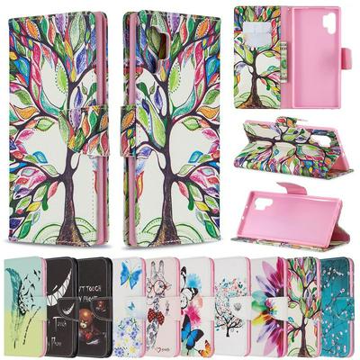 Wallet Case for Samsung Galaxy Note 10 Plus, Colored Painting Leather Phone Cover with Magnetic Closure and Kickstand